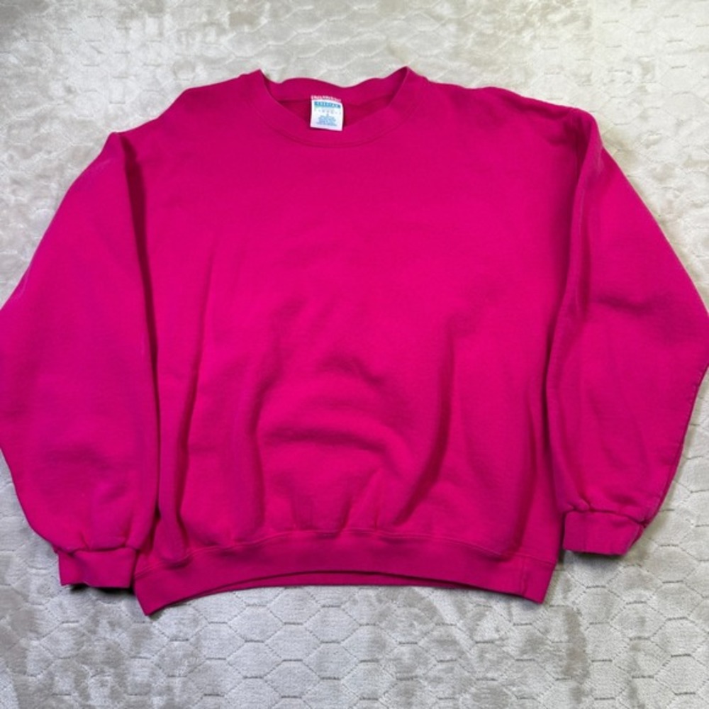 VTG Cheetah Crewneck Sweatshirt Sz Med USA Made Pink‎ Blank 90s